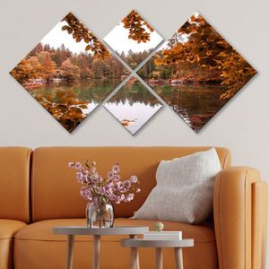 Set 4 tablouri decorative, 4MDF1951300456, MDF, Imprimat UV, Multicolor imagine
