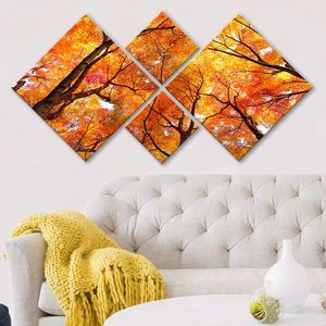 Set 4 tablouri decorative, 4MDF196435259, MDF, Imprimat UV, Multicolor imagine