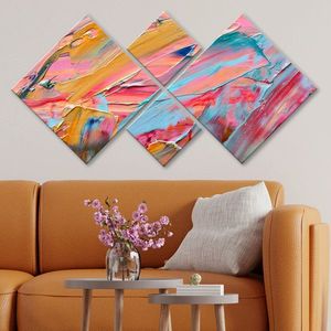 Set 4 tablouri decorative, 4MDF197416079, MDF, Imprimat UV, Multicolor imagine