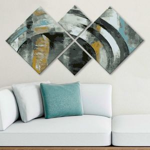 Set 4 tablouri decorative, 4MDF201369428, MDF, Imprimat UV, Multicolor imagine