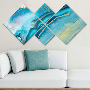 Set 4 tablouri decorative, 4MDF2032644, MDF, Imprimat UV, Multicolor imagine