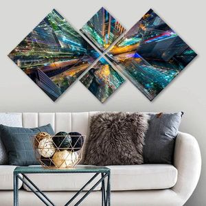Set 4 tablouri decorative, 4MDF204457933, MDF, Imprimat UV, Multicolor imagine