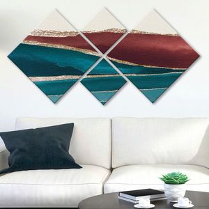 Set 4 tablouri decorative, 4MDF2051399, MDF, Imprimat UV, Multicolor imagine