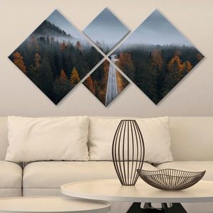 Set 4 tablouri decorative, 4MDF2092705, MDF, Imprimat UV, Multicolor imagine
