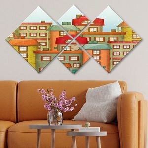 Set 4 tablouri decorative, 4MDF21275457, MDF, Imprimat UV, Multicolor imagine