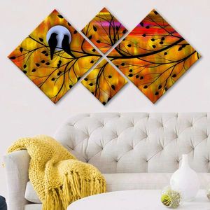 Set 4 tablouri decorative, 4MDF21764481286, MDF, Imprimat UV, Multicolor imagine