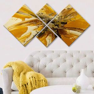 Set 4 tablouri decorative, 4MDF224895418, MDF, Imprimat UV, Multicolor imagine