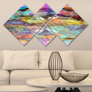 Set 4 tablouri decorative, 4MDF225299644, MDF, Imprimat UV, Multicolor imagine