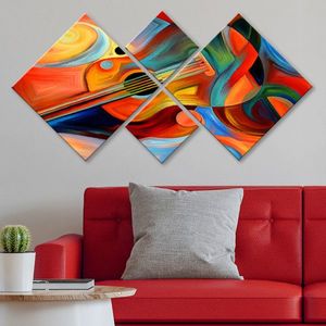 Set 4 tablouri decorative, 4MDF225928465, MDF, Imprimat UV, Multicolor imagine