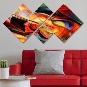 Set 4 tablouri decorative, 4MDF225930193, MDF, Imprimat UV, Multicolor imagine