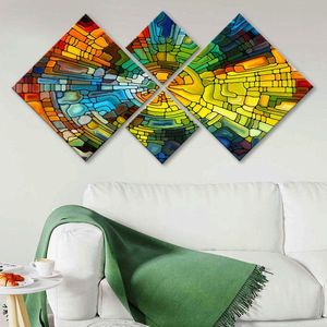 Set 4 tablouri decorative, 4MDF229038481, MDF, Imprimat UV, Multicolor imagine