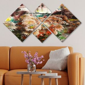 Set 4 tablouri decorative, 4MDF230311957, MDF, Imprimat UV, Multicolor imagine
