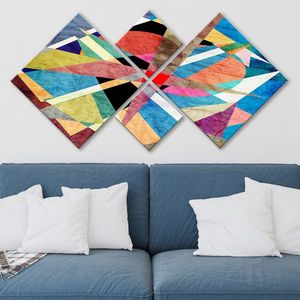 Set 4 tablouri decorative, 4MDF234625642, MDF, Imprimat UV, Multicolor imagine