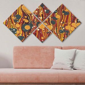 Set 4 tablouri decorative, 4MDF2369441, MDF, Imprimat UV, Multicolor imagine