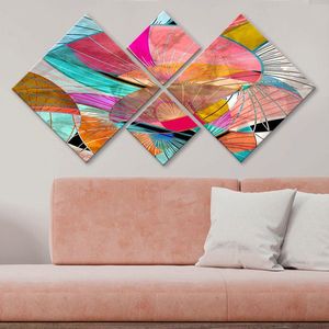 Set 4 tablouri decorative, 4MDF237840235, MDF, Imprimat UV, Multicolor imagine