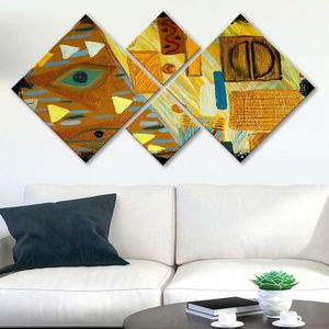 Set 4 tablouri decorative, 4MDF238938190, MDF, Imprimat UV, Multicolor imagine