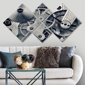 Set 4 tablouri decorative, 4MDF239703958, MDF, Imprimat UV, Multicolor imagine