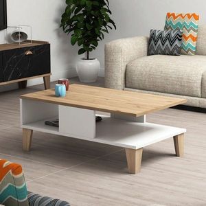 Masuta de cafea, Almaren, Sumer O2040, 90x35 cm, PAL, Stejar / Alb imagine