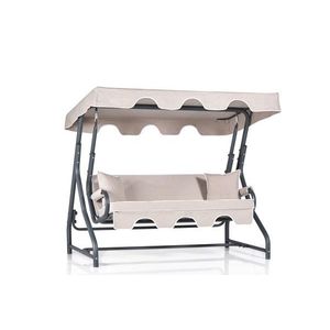 Balansoar de gradina 3 locuri, Clara, Ruta 2, Metal, Crem/Negru imagine