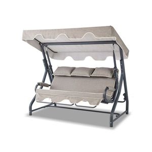 Balansoar de gradina 3 locuri, Clara, Salvia, 200x165x110 cm, Metal, Antracit / Gri imagine