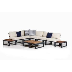 Set mobilier de gradina, Clara, La Puerta, Cadru: 100% ALUMINIU, Antracit / Crem imagine
