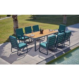 Set mobilier de gradina, Clara, Milano, Cadru: 100% ALUMINIU, Antracit / Lemn imagine