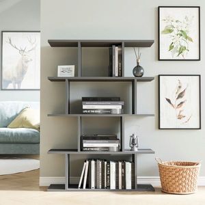 Corp biblioteca, Arcadia, Harmon, 90x25x127 cm, PAL, Antracit imagine
