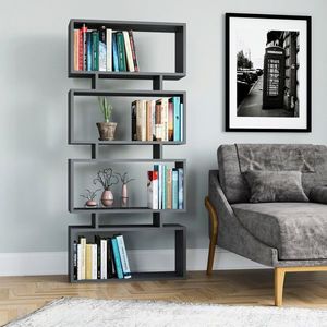 Corp biblioteca, Dovelle, Langdon, 72x25x161 cm, PAL, Antracit imagine