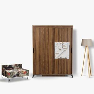 Dulap pentru haine, Comforty, Pasific Home Fuga 140, 140x216x60 cm, PAL, Maro imagine