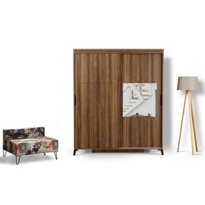 Dulap pentru haine, Comforty, Pasific Home Fuga 190, 190x216x60 cm, PAL, Maro imagine