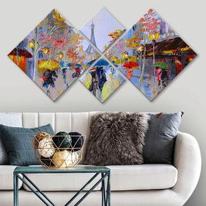 Set 4 tablouri decorative, 4MDF246961234, MDF, Imprimat UV, Multicolor imagine