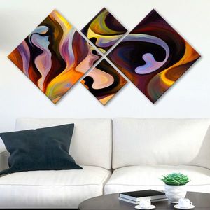 Set 4 tablouri decorative, 4MDF248687593, MDF, Imprimat UV, Multicolor imagine