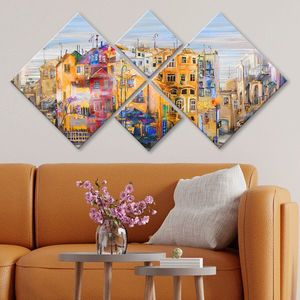 Set 4 tablouri decorative, 4MDF249998776, MDF, Imprimat UV, Multicolor imagine