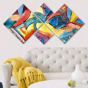 Set 4 tablouri decorative, 4MDF257466661, MDF, Imprimat UV, Multicolor imagine