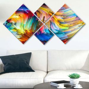 Set 4 tablouri decorative, 4MDF262592861, MDF, Imprimat UV, Multicolor imagine