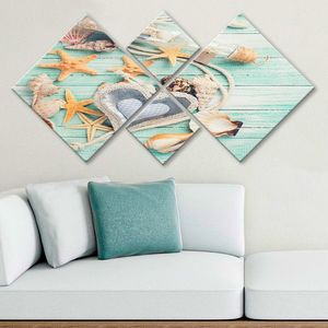 Set 4 tablouri decorative, 4MDF262793924, MDF, Imprimat UV, Multicolor imagine