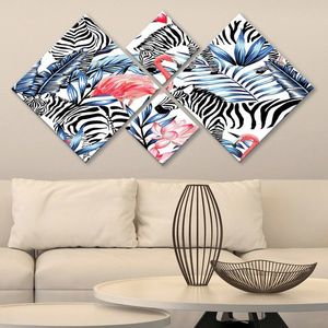 Set 4 tablouri decorative, 4MDF265044782, MDF, Imprimat UV, Multicolor imagine