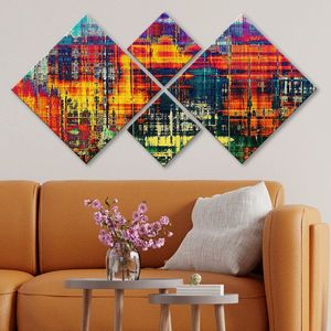 Set 4 tablouri decorative, 4MDF269679014, MDF, Imprimat UV, Multicolor imagine