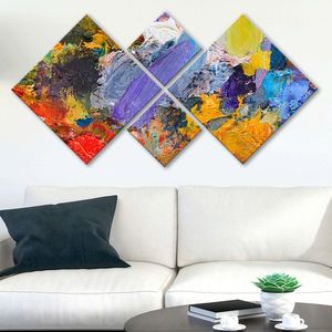 Set 4 tablouri decorative, 4MDF269895851, MDF, Imprimat UV, Multicolor imagine