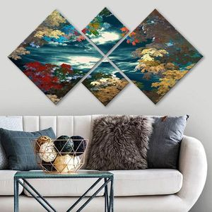Set 4 tablouri decorative, 4MDF271268315, MDF, Imprimat UV, Multicolor imagine