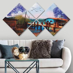 Set 4 tablouri decorative, 4MDF274654277, MDF, Imprimat UV, Multicolor imagine