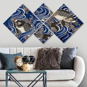 Set 4 tablouri decorative, 4MDF2764751, MDF, Imprimat UV, Multicolor imagine