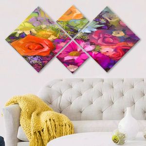 Set 4 tablouri decorative, 4MDF282842702, MDF, Imprimat UV, Multicolor imagine