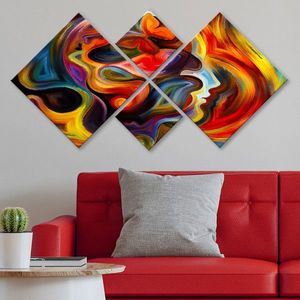 Set 4 tablouri decorative, 4MDF284534675, MDF, Imprimat UV, Multicolor imagine