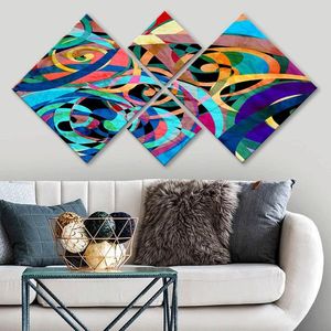 Set 4 tablouri decorative, 4MDF289202369, MDF, Imprimat UV, Multicolor imagine