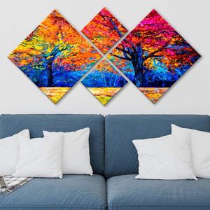 Set 4 tablouri decorative, 4MDF292880360, MDF, Imprimat UV, Multicolor imagine