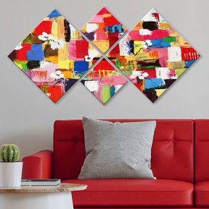 Set 4 tablouri decorative, 4MDF2956111, MDF, Imprimat UV, Multicolor imagine