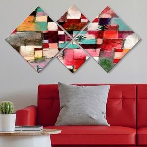 Set 4 tablouri decorative, 4MDF2989101, MDF, Imprimat UV, Multicolor imagine