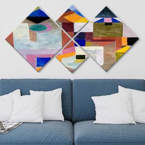 Set 4 tablouri decorative, 4MDF2989111, MDF, Imprimat UV, Multicolor imagine