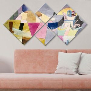 Set 4 tablouri decorative, 4MDF2990684, MDF, Imprimat UV, Multicolor imagine